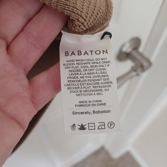 Babaton Sculpt Knit V Neck Mini Dress XL Camel NWOT - Picture 5 of 8